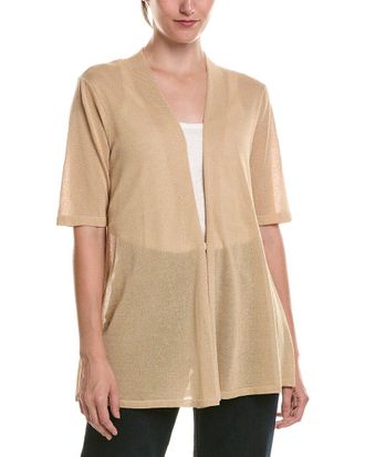 Anne Klein Petite Semi Sheer Short Sleeve Cardigan