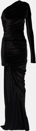 Balenciaga Asymmetric one-shoulder velvet gown