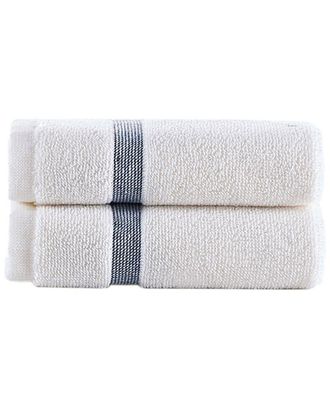 Brooks Brothers Contrast Border 2Pc Wash Towels