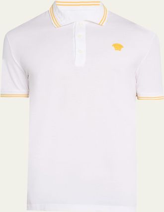 Versace Mens Pop Medusa Tipped Polo Shirt