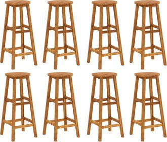 vidaXL Taburetes De Barra De Cocina 8 Unidades Madera Maciza Acacia Vidaxl