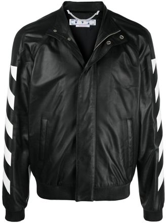 Off-white Giacca con motivo a strisce oblique - Nero