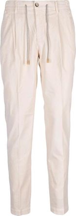 L.B.M. 1911 White Stretch Cotton-Blend Chino Pants