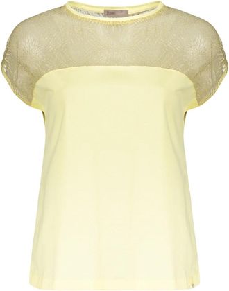 Herno Top - Dames - T-shirts - Geel - M - Katoen - Tops