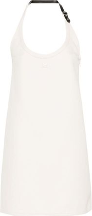 Courrèges Babydoll mini dress - women - Polyester/Acetate - 38 - Neutrals