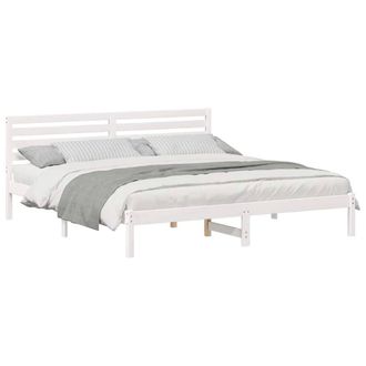 Berkfield Home Elegant with Headboard White 180 x 200 cm Solid pine wood