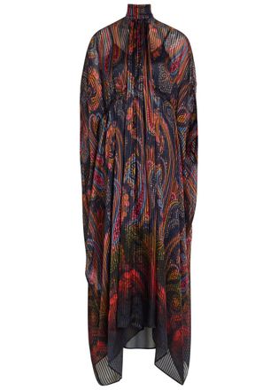 Etro Printed Gathered Silk-chiffon Midi Dress - Multicoloured - 42 (UK10 / S)
