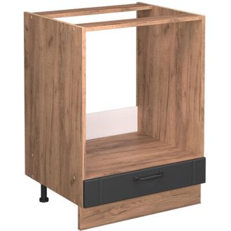 Vicco Armario Para Horno Empotrado Fame-line, Gris Oscuro, 60 Cm, Et Roble, Vicco