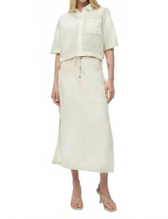 SIMKHAI Huxen Midi Skirt In White Multi