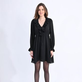 Molly Bracken Jurk met lange mouwen en kraag met volant