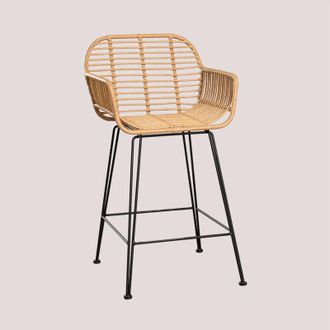 Sklum Sklum - Pack De 4 Taburetes Altos En Rat&aacute;n Sint&eacute;tico Eska