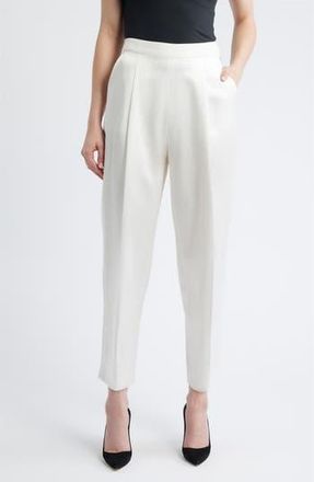 BOSS Takerana Pleated Tapered Straight Leg Pants in Soft Cream at Nordstrom Rack, Size 10