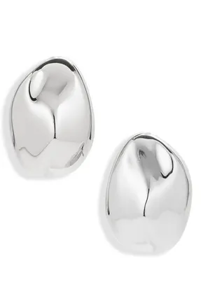 Madewell Organic Droplet Statement Stud Earrings in Warm Silver at Nordstrom