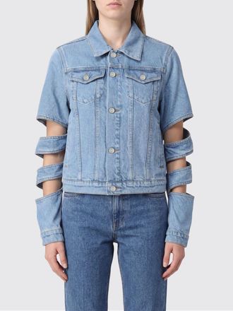 Coperni Giacca di jeans cropped in cotone organico con dettagli cut-out
