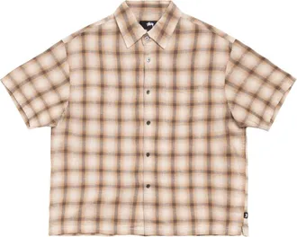 St&uuml;ssy Liam SS Plaid Shirt Brown 1110385-BROW