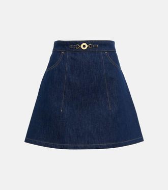 Patou High-rise denim miniskirt