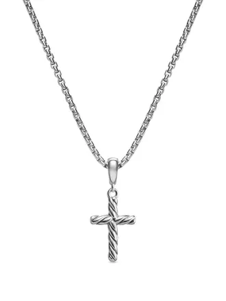 David Yurman cable cross pendant necklace - women - Sterling Silver - One Size