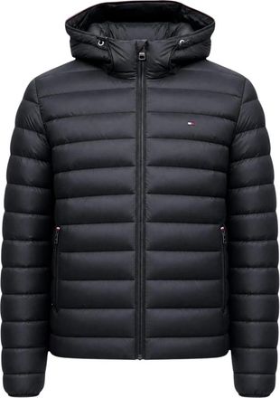 Tommy Hilfiger Jassen, Heren, Zwart, S, Leer, Hooded Jacket