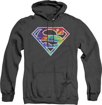 Gildan Superman Superman Tie Dye Logo Adult Heather Hoodie / Hooded Sweatshirt