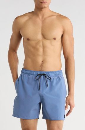 Rvca Pigment-Dyed Elastic Waist Shorts in Carolina Blue at Nordstrom Rack, Size Xx-Large