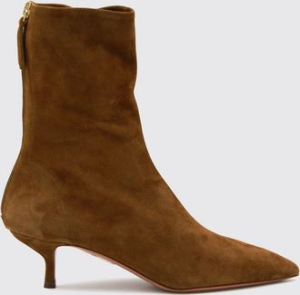 Aquazzura Stivaletti in pelle scamosciata con tacco a rocchetto e zip posteriore