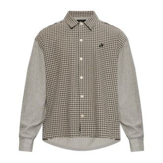 AllSaints Kage Oversized Long Sleeve Check Shirt - Heren - Casual Overhemden - Beige - L - Katoen - Overhemden