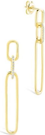 Sterling Forever Chelle Cubic Zirconia Mix Link Drop Earrings in Gold at Nordstrom Rack