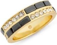 Covet Art Deco Crystal Band Ring in Clear/Black/Gold at Nordstrom Rack, Size 8