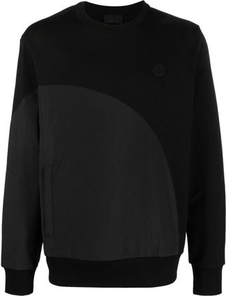 Moncler rubberised-logo fleece sweatshirt - men - Polyester/Cotton - S - Black