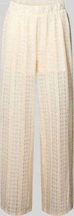 Vero Moda Weite Hose mit Spitzenmuster Modell CASSANDRA in Offwhite, Gr&ouml;&szlig;e XL