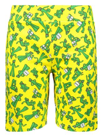 Moschino all-over print shorts - Yellow