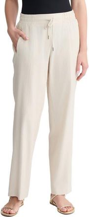 Jones New York Drawstring Waist Linen Blend Pants in Natural Stone at Nordstrom, Size X-Large