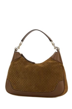 Gucci Womens Brown Suede Medium Gucci B Shoulder Bag Pepperbrownpepbr Calf Skin Borse A Mano