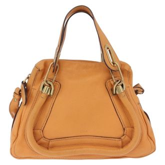 Chlo&eacute; Paraty Top Handle Leather Orange Leather Handbag (Pre-Owned)