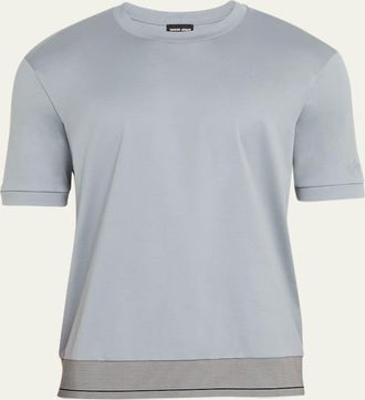 Giorgio Armani Mens Striped-Waist Crew T-Shirt
