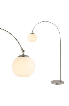 Jonathan Y Designs Nora 71 Coastal Vintage Iron LED Floor Lamp in Nickel at Nordstrom