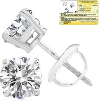 MAX + STONE 14k Yellow/White Gold 1/4-2 Carat IGI Certified Lab Grown Diamond Stud Earrings