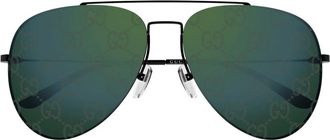 Gucci Aviator Zonnebril - Heren - Zonnebrillen - Zwart - 60 MM - Accessoires