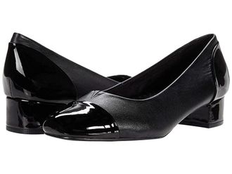 Trotters Daisy Womens Shoes Black Leather/Patent Leather : 10.5 WW (EE)