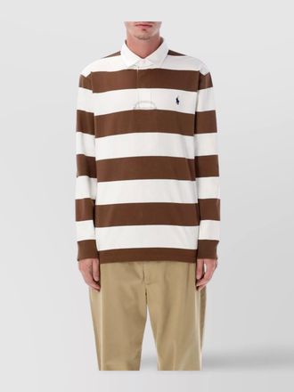 Polo Ralph Lauren rugby shirt with twill collar and stripes
