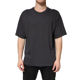 Dolce & Gabbana Mens Dark Grey Cotton Crewneck Short Sleeve Gray