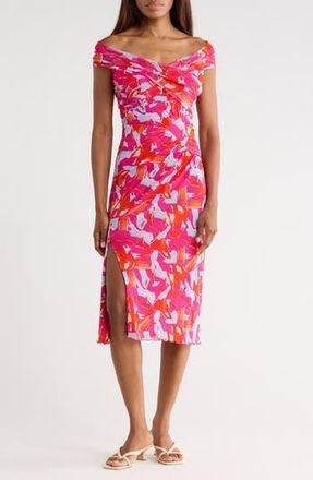 Diane Von F&uuml;rstenberg Lovina Sleeveless Mesh Body-Con Dress in Island Camo Small Pink at Nordstrom Rack, Size Xx-Small