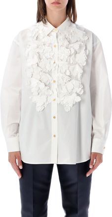 Alberta Ferretti Floral Embroidered Cotton Shirt