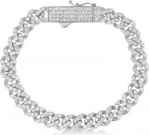 Allurez Diamond Link Chain Bracelet 14k White Gold (5.53ct)