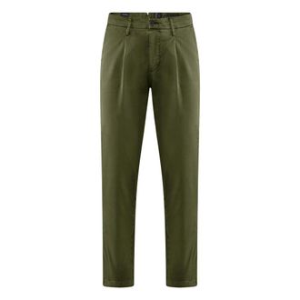 Bomboogie Pantaloni con vestibilit&agrave; affusolata in gabardine di cotone - - Trousers - Uomo - Verde - W30