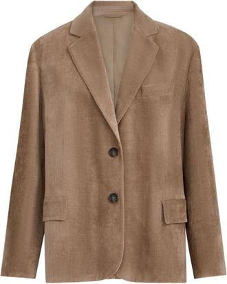 Brunello Cucinelli Light Brown Notched Lapel Blazer