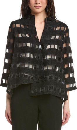 Joseph Ribkoff Checked Mesh Cover-Up Top