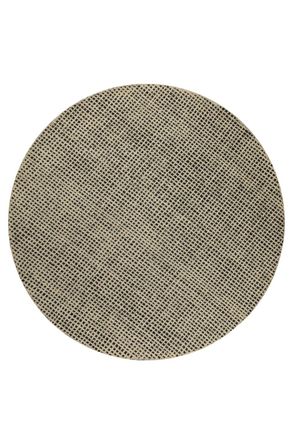 Wecon Home Alfombra redonda de sal&oacute;n tufting a mano natural y negra 180 rd