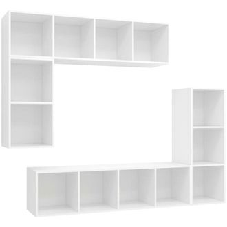 vidaXL Vidaxl - Set De Muebles Para Tv 4 Piezas Madera Contrachapada Blanco