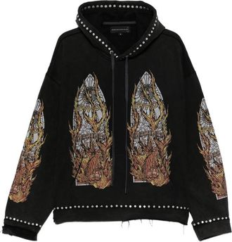 Who Decides War by Ev Bravado Stud-detail Graphic-print Hoodie